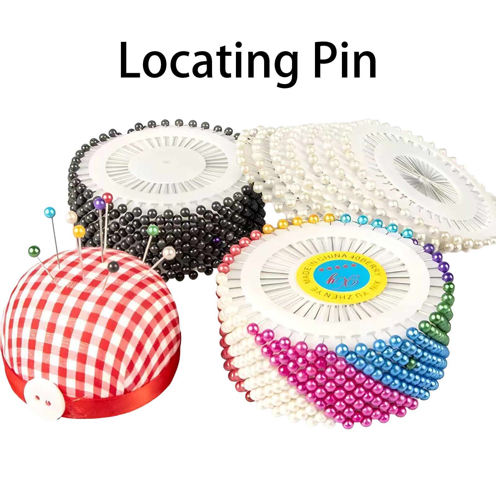 Mixed & White Color Metallic Beaded Sewing Pins
